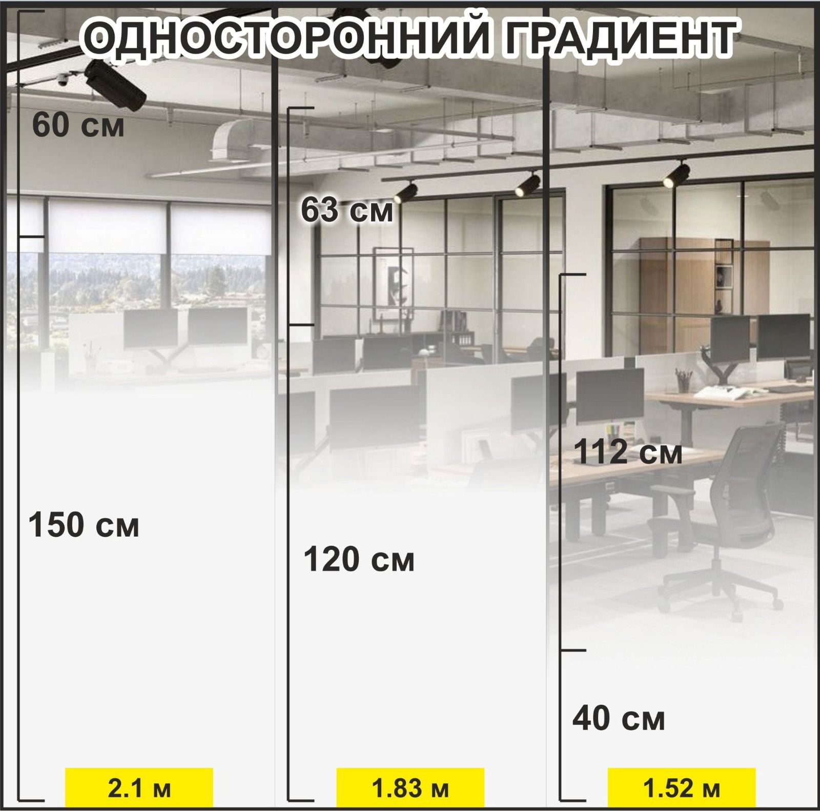 Односторонний градиент на стекле — пример Silver Group 4